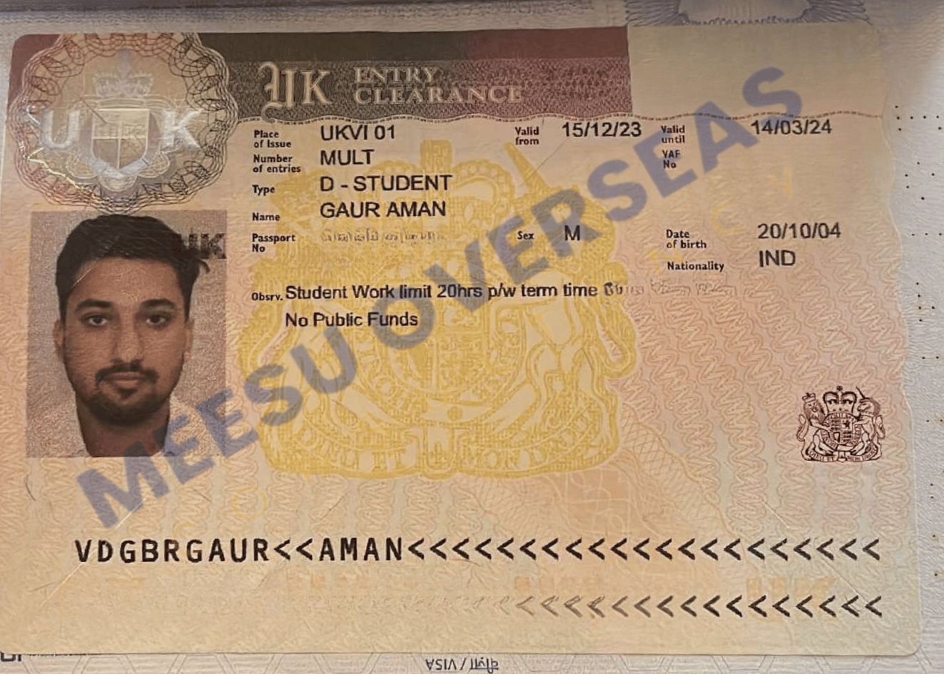 Aman Gaur UK Visa