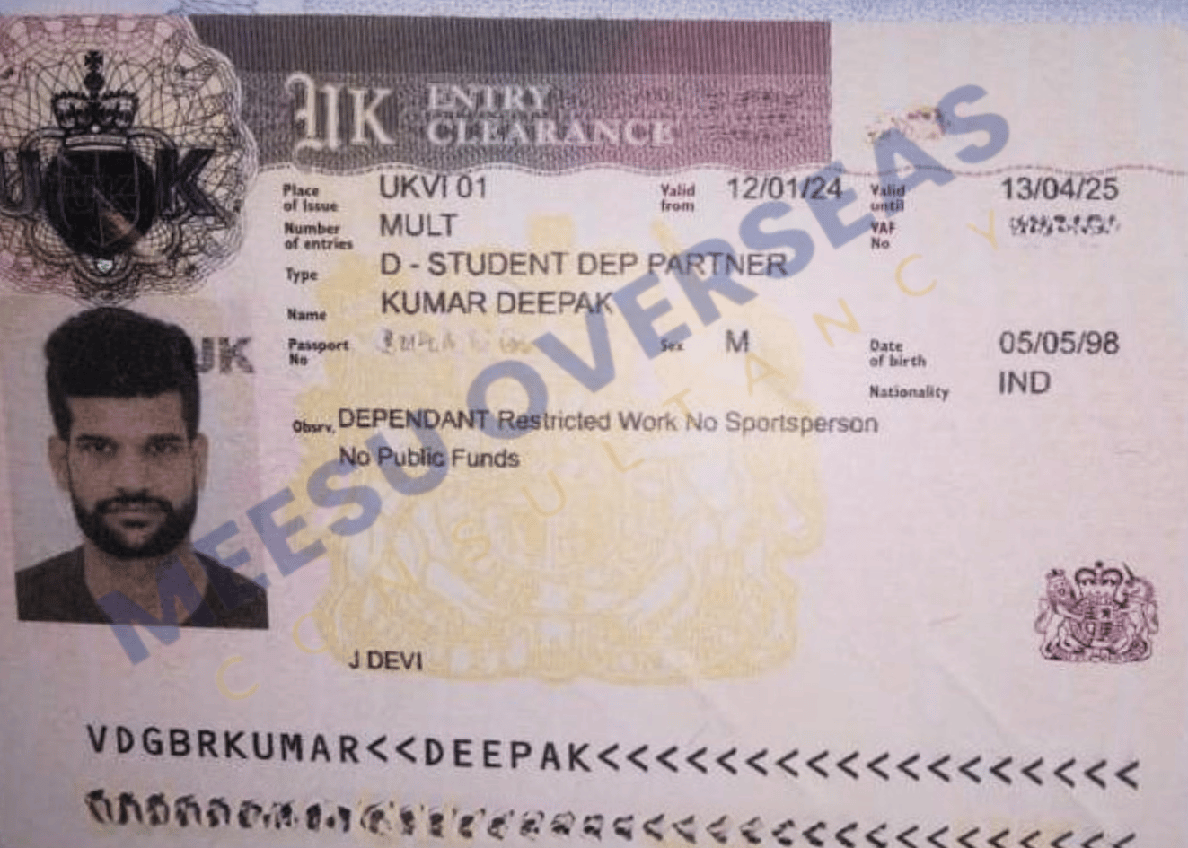 Deepak Kumar UK Visa