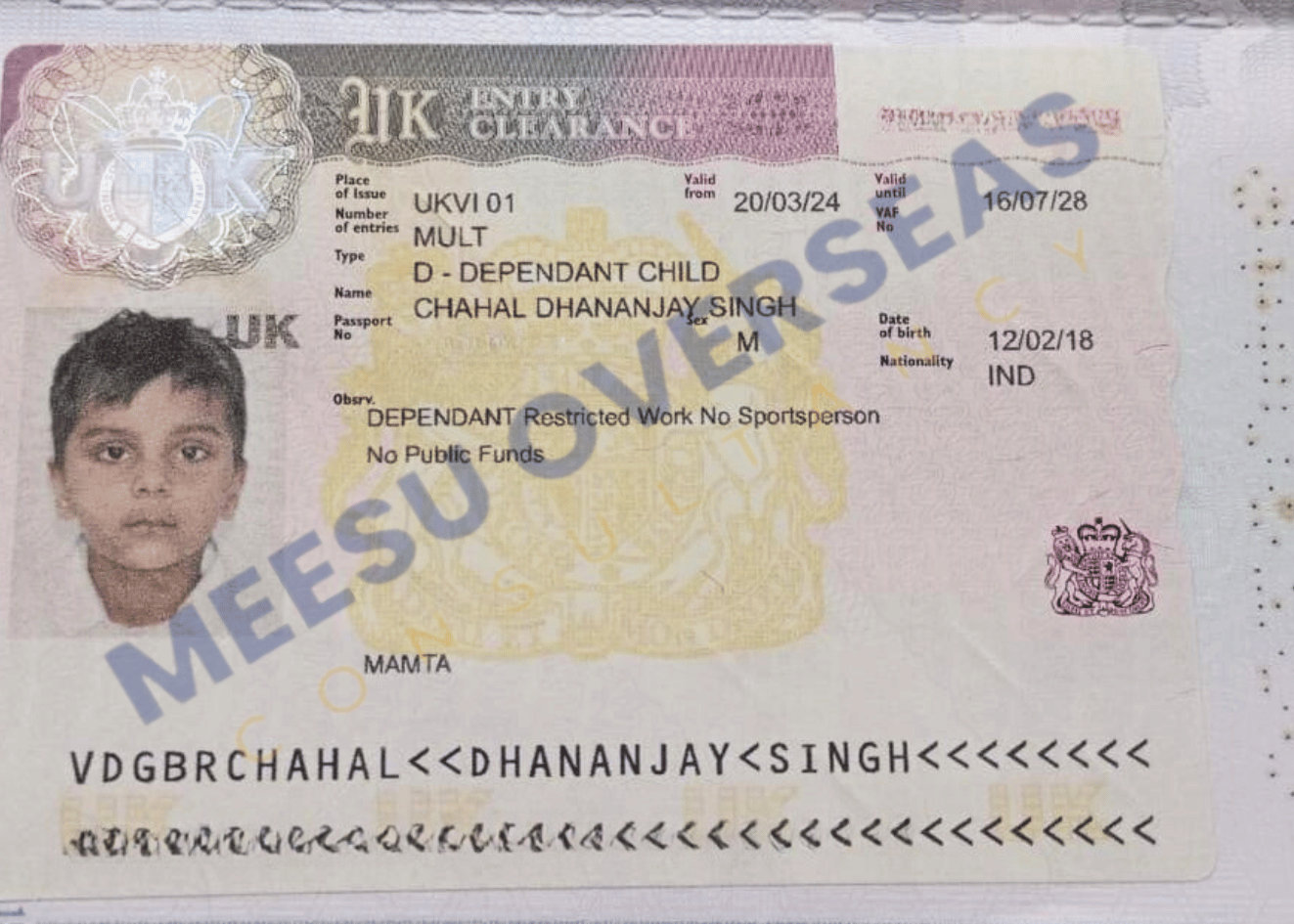 Dhananjay Singh UK Visa