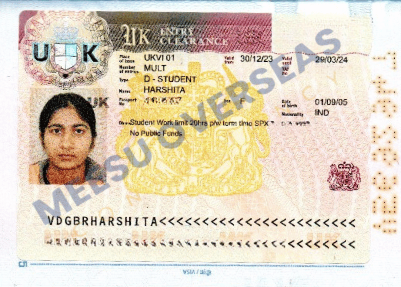 Harshita UK Visa