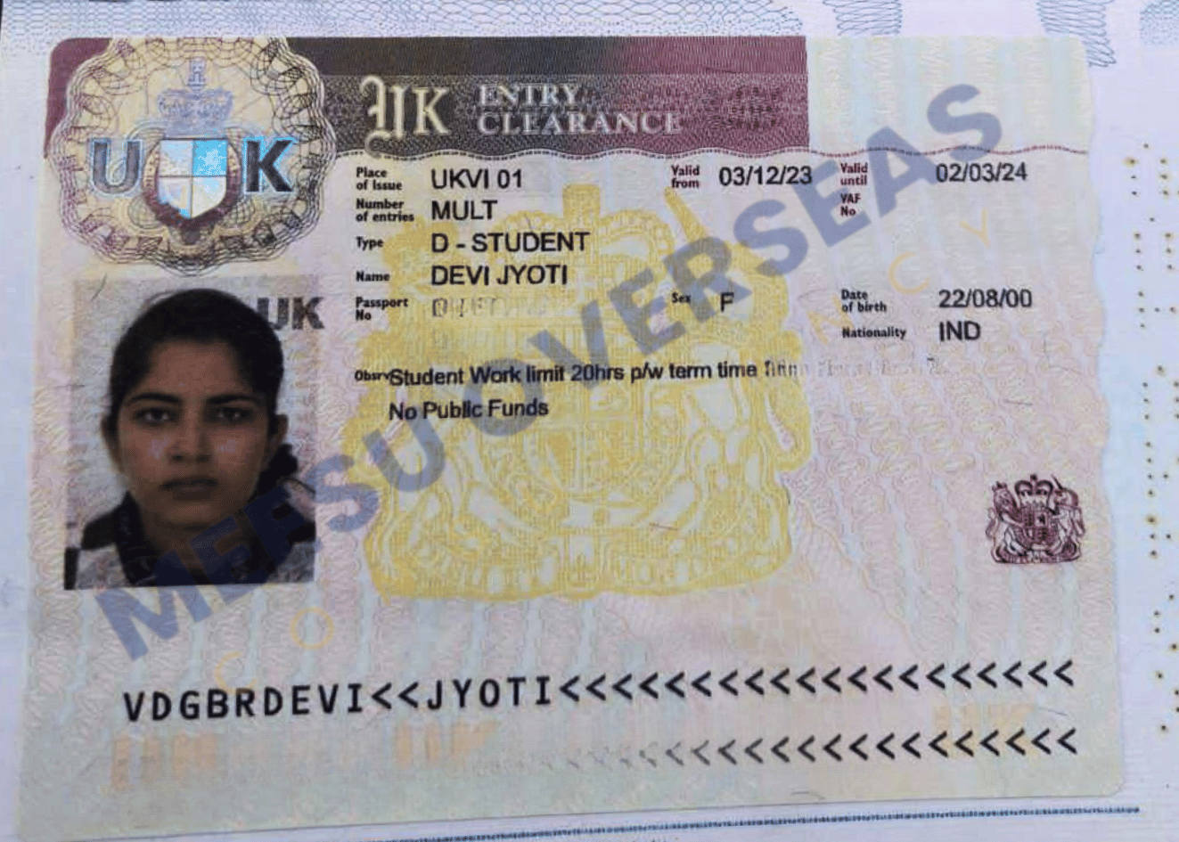 Jyoti Devi UK Visa