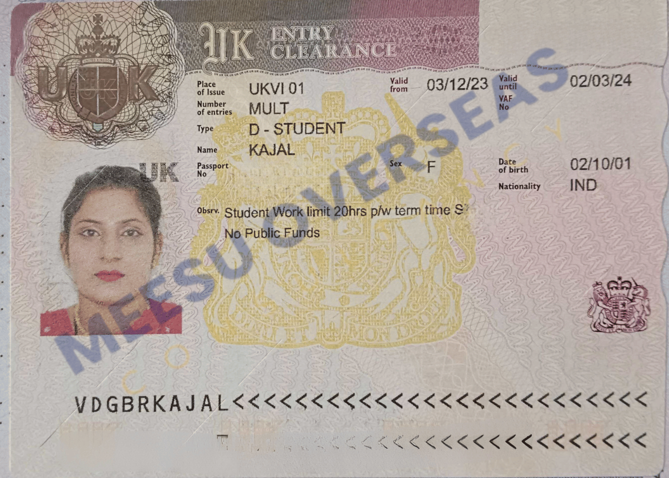 Kajal UK Visa