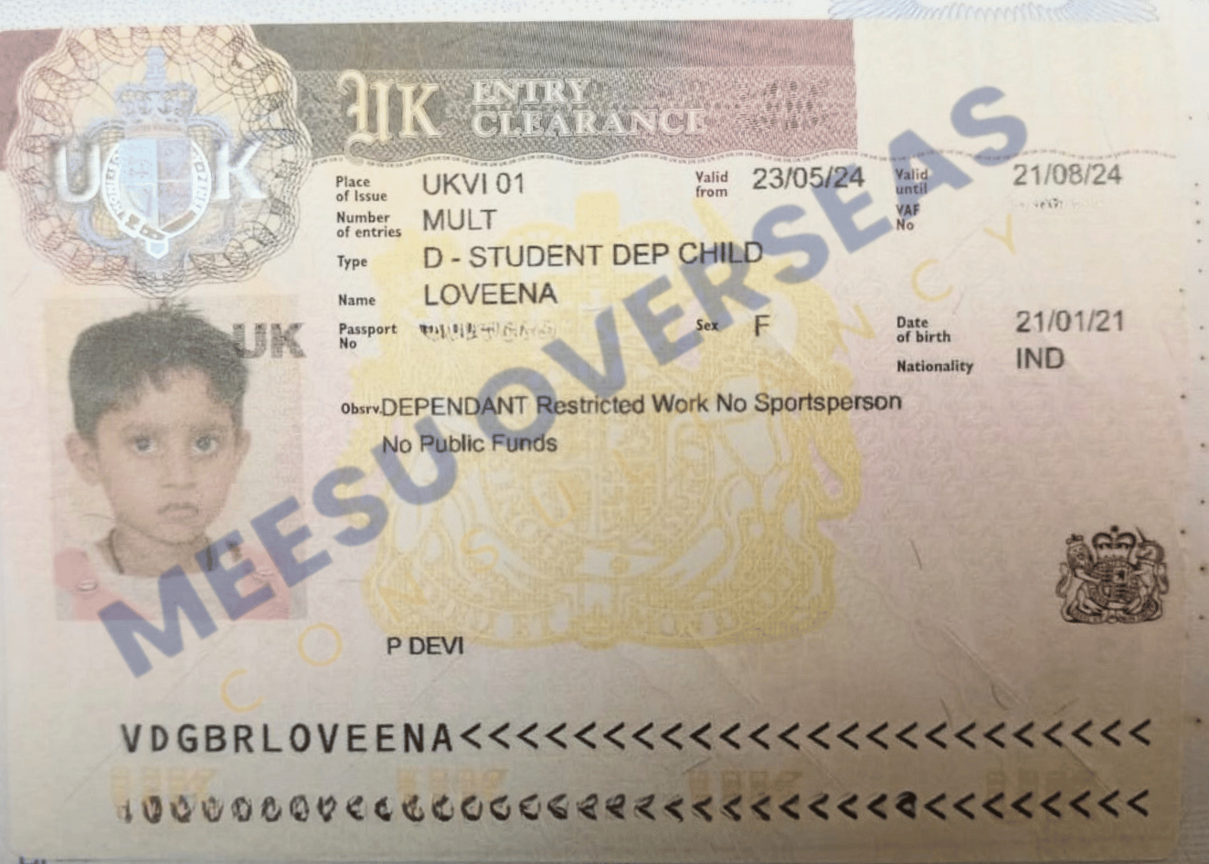 Loveena UK Visa