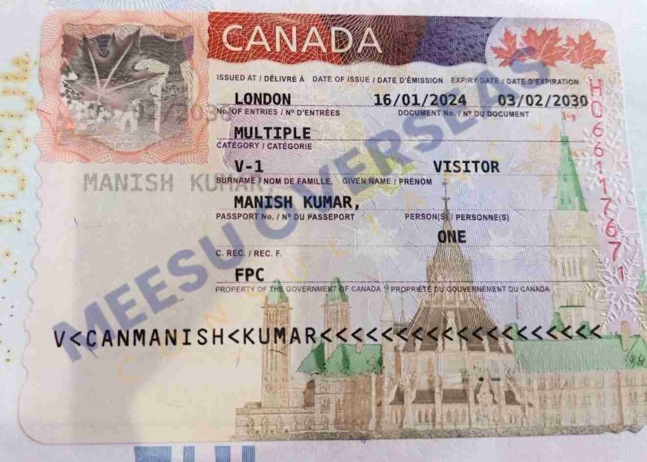 Manish Kumar Canada Visitor Visa