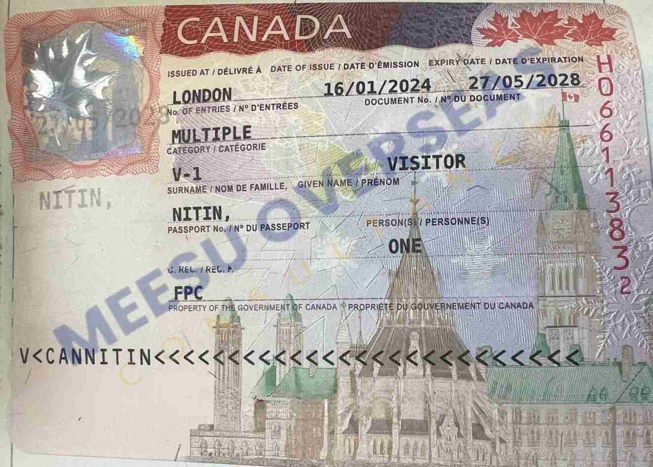 Nitin Canada Visitor Visa