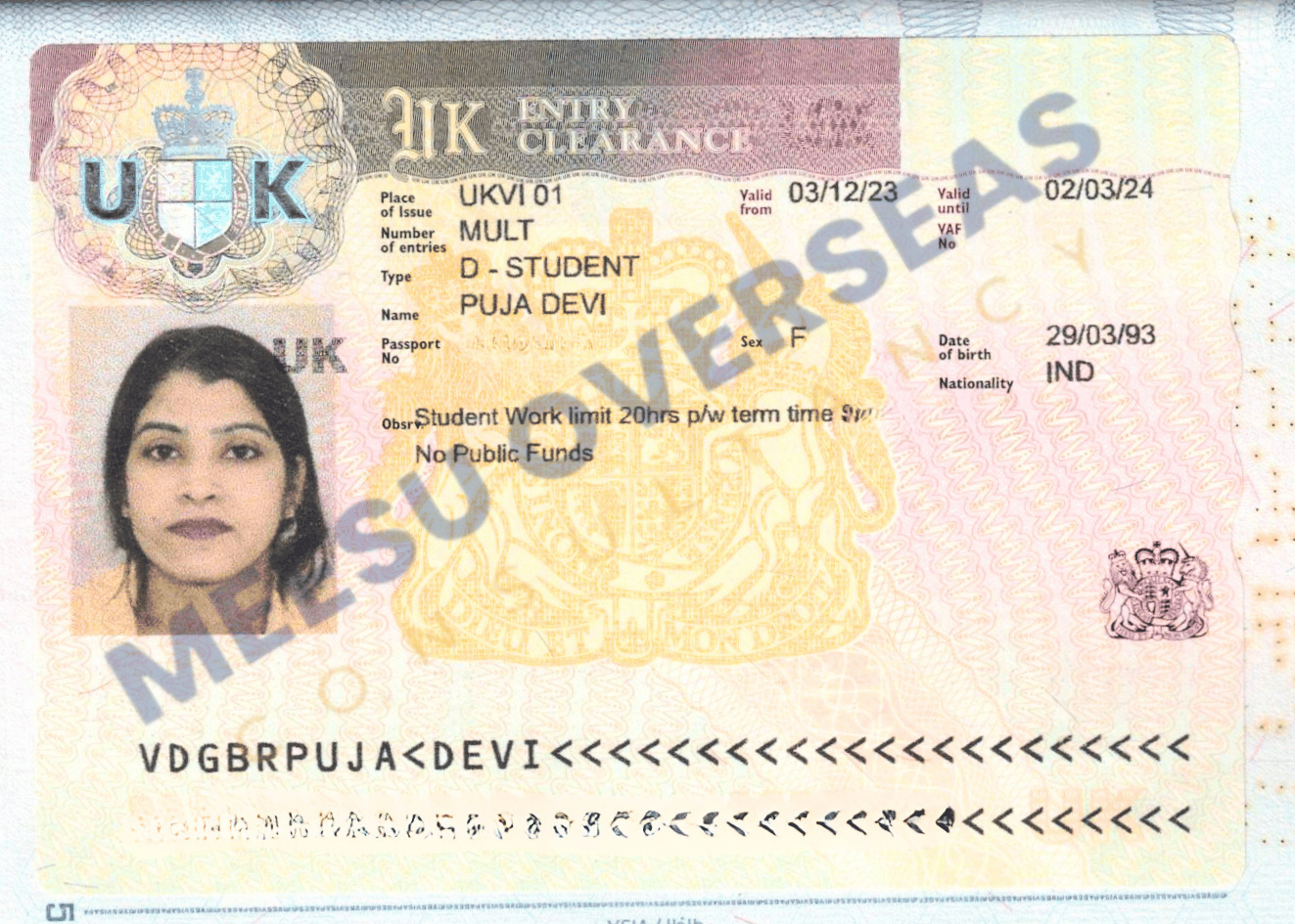 Puje Devi UK Visa