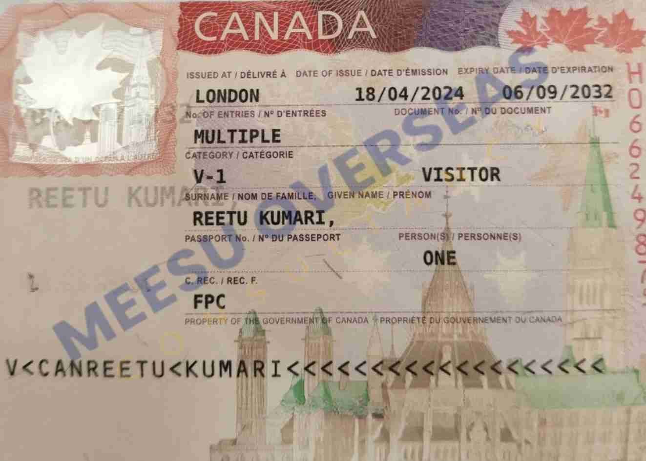 Reetu Kumari Canada Visitor Visa