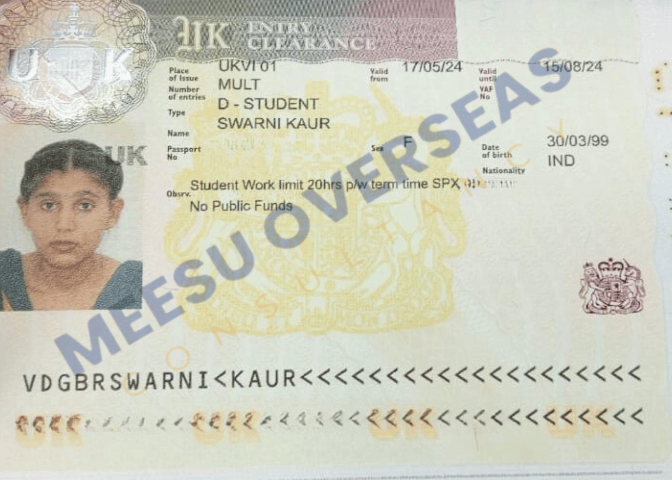 Swarni Kaur UK Visa