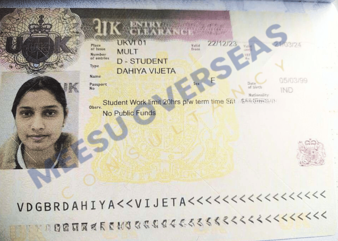 Vijeta Dahiya UK Visa