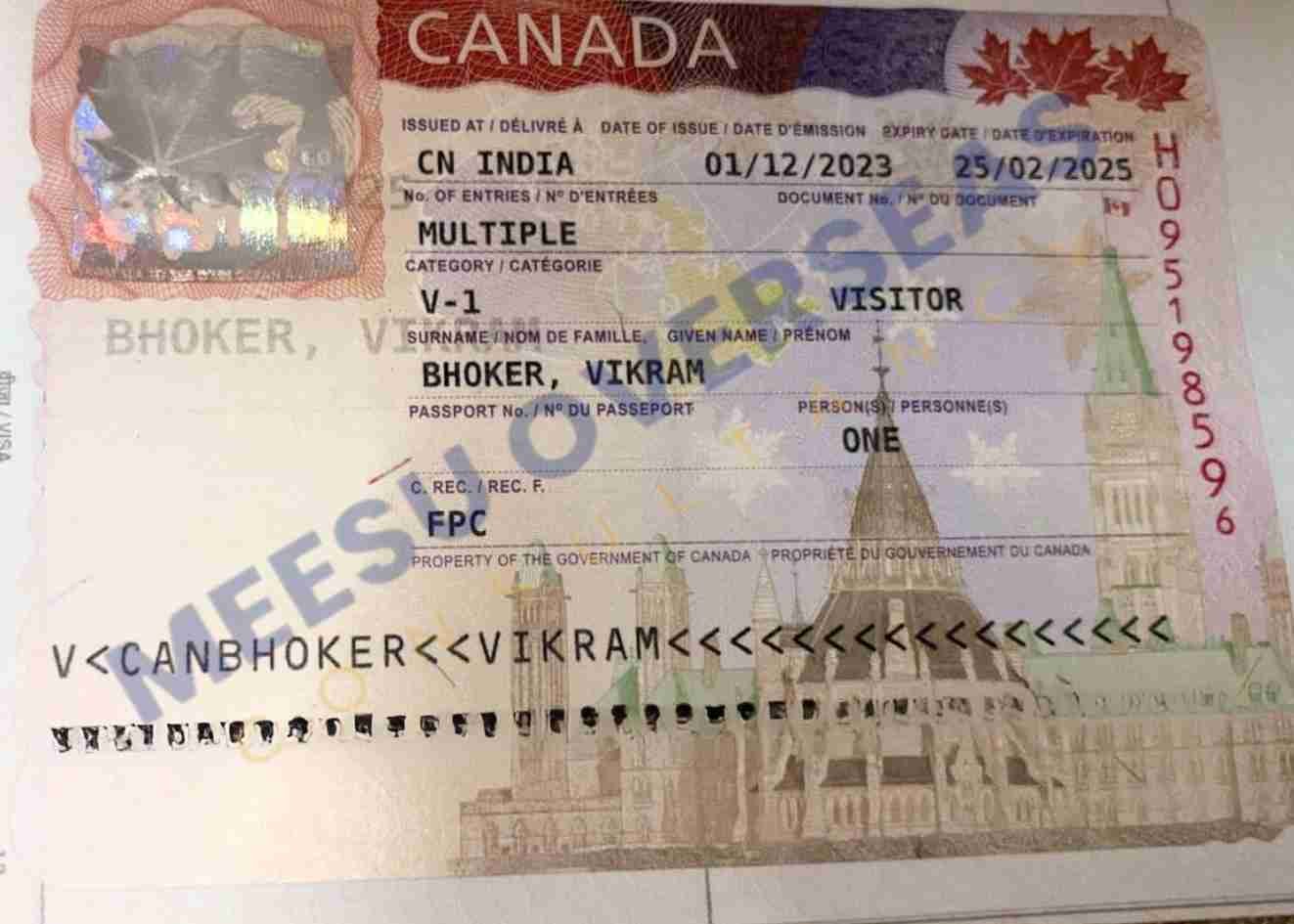 Vikram Bhoker Canada Visitor Visa