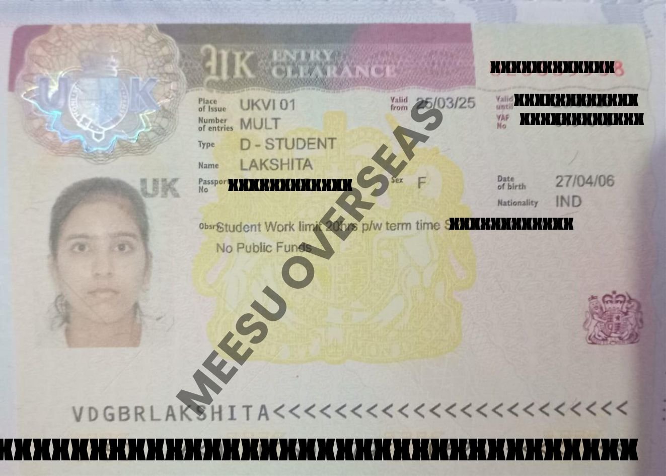 Lakshita Uk Study  Visa